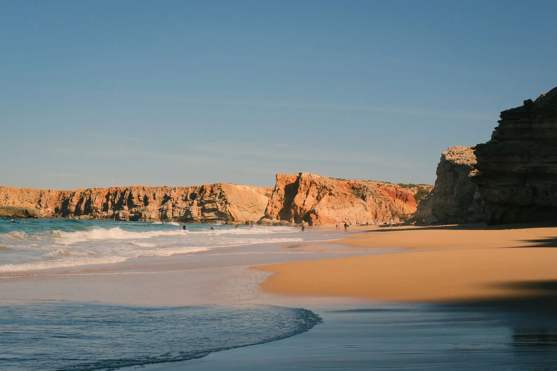 First light on the cliffs at Tonel, Sagres