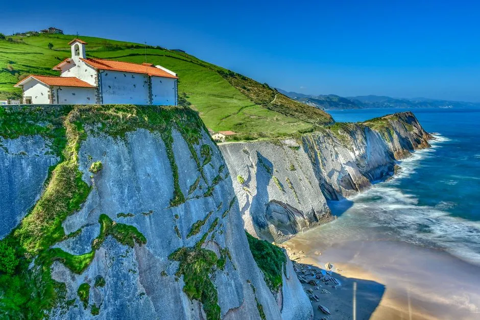 The San Telmo chapel on the flysch cliffs, Zumaia