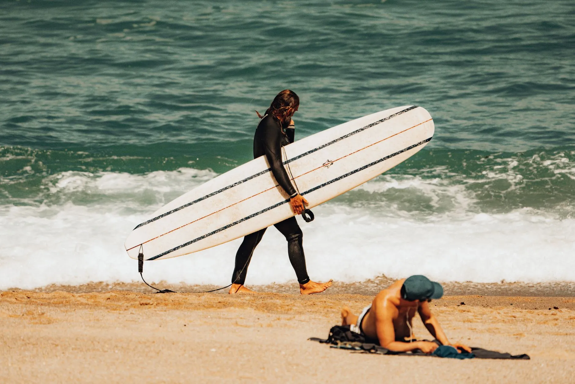A longboarder heads out, Galicia