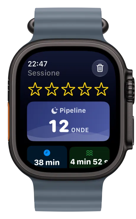 Apple Watch con il riepilogo della sessione sincronizzato con l'iPhone
