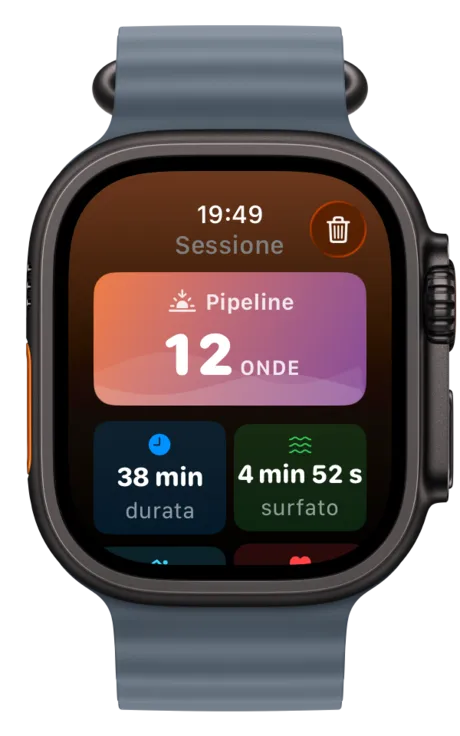 Apple Watch con il riepilogo della sessione sincronizzato con l'iPhone