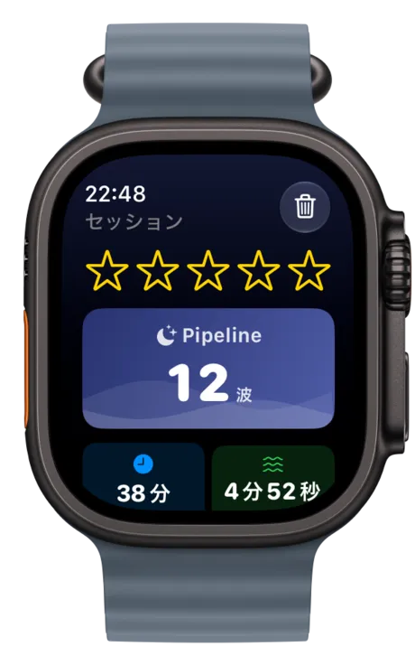 iPhoneと同期されたセッションのまとめを表示するApple Watch