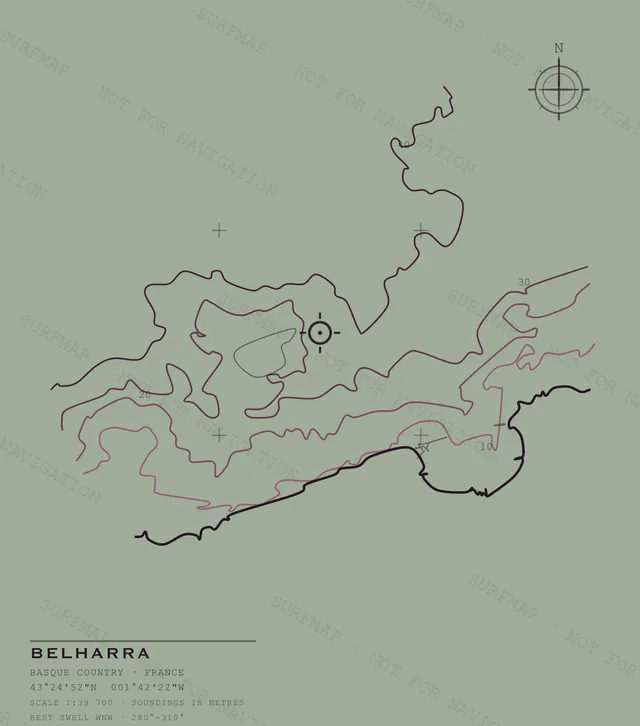 Belharra Open Chart back print in Bay, watermarked chart view