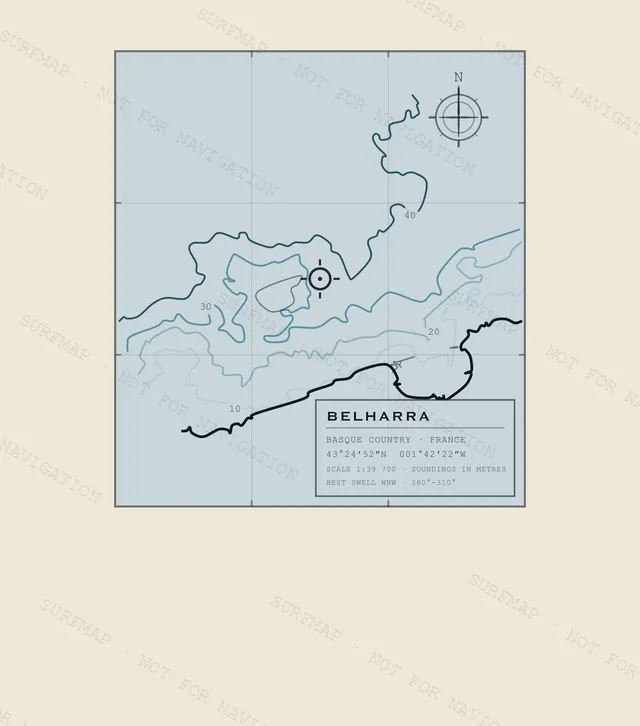 Belharra Working Chart back print in Ivory, watermarked chart view