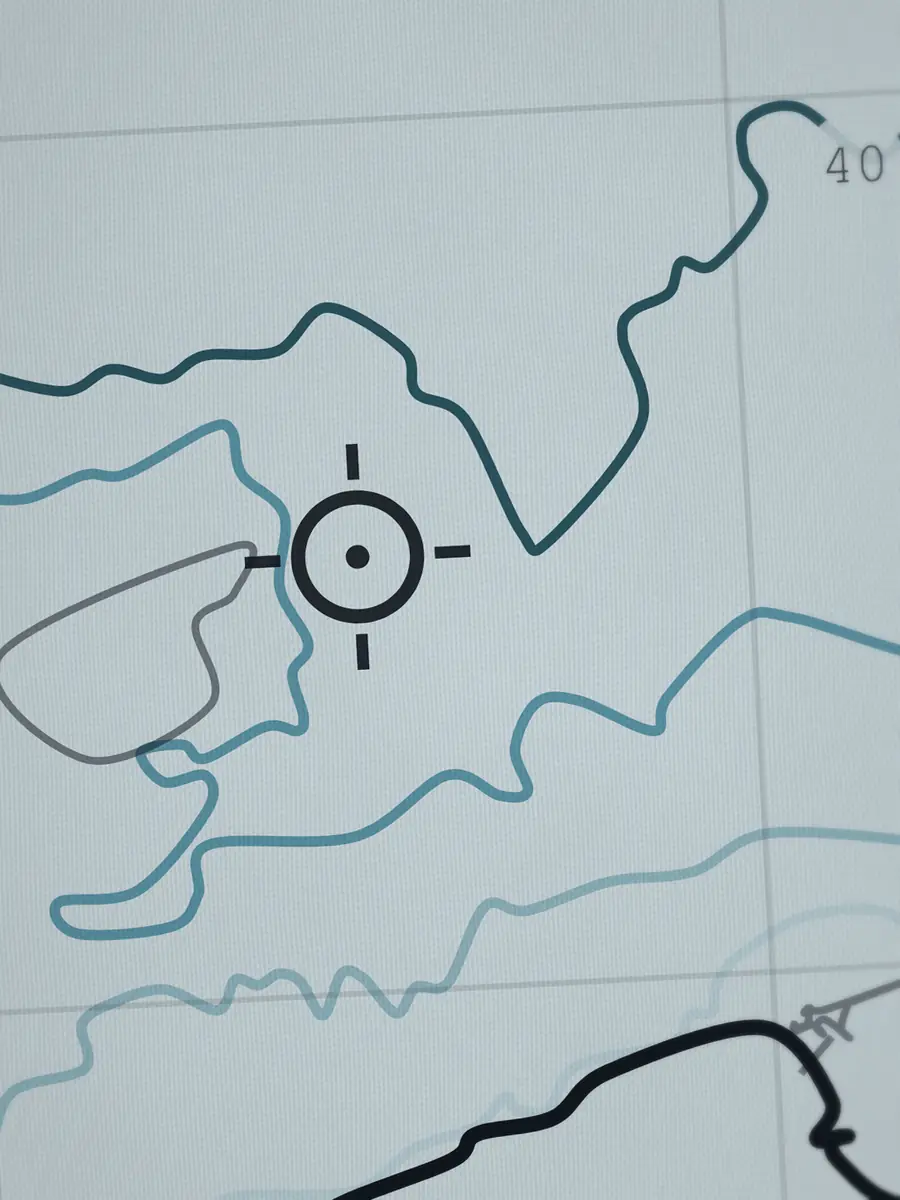 Close-up of the Belharra peak and the depth contours around it