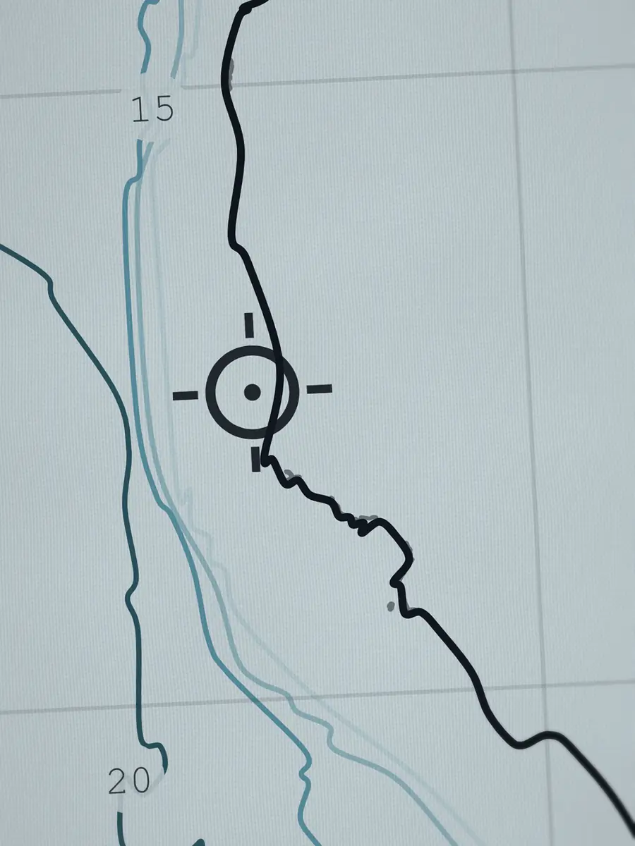 Close-up of the Big Rock peak and the depth contours around it