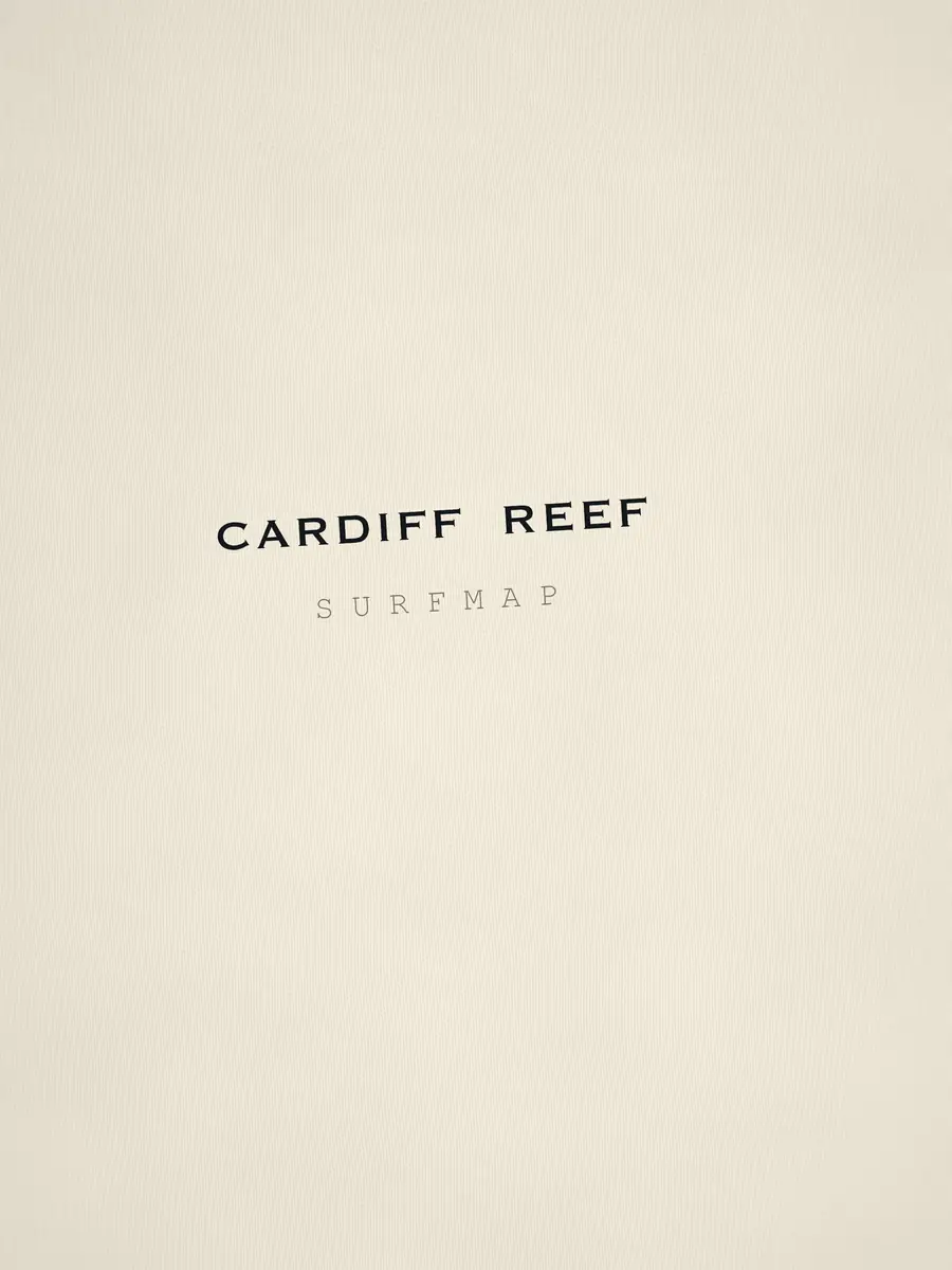 Close-up of the Cardiff Reef name printed over the heart