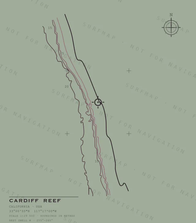 Cardiff Reef chart, the full artwork printed on the back