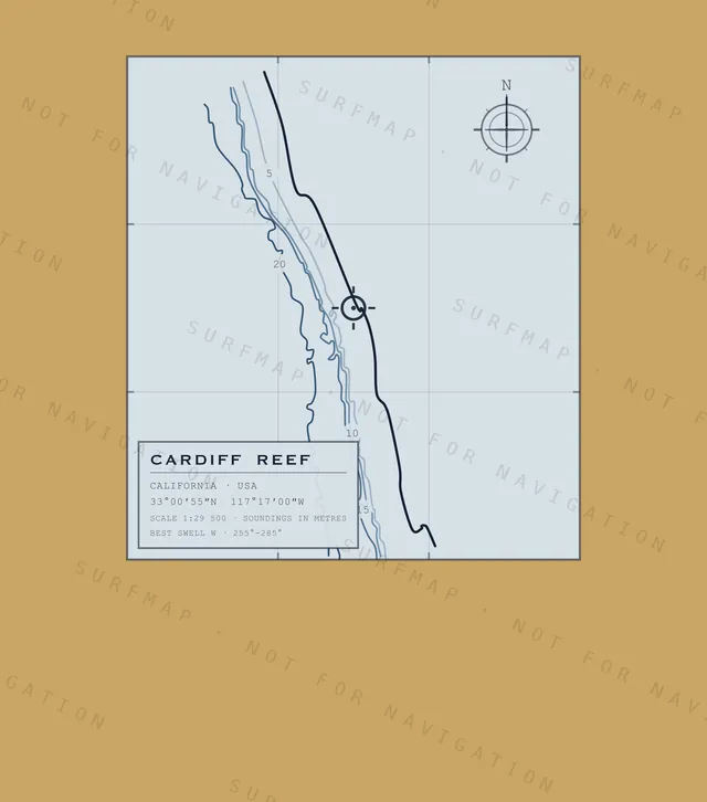 Cardiff Reef chart, the full artwork printed on the back