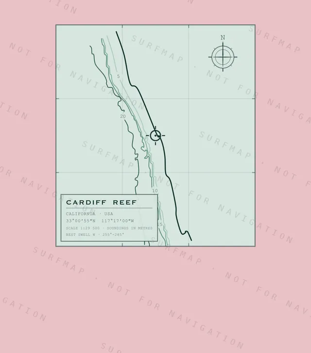 Cardiff Reef chart, the full artwork printed on the back
