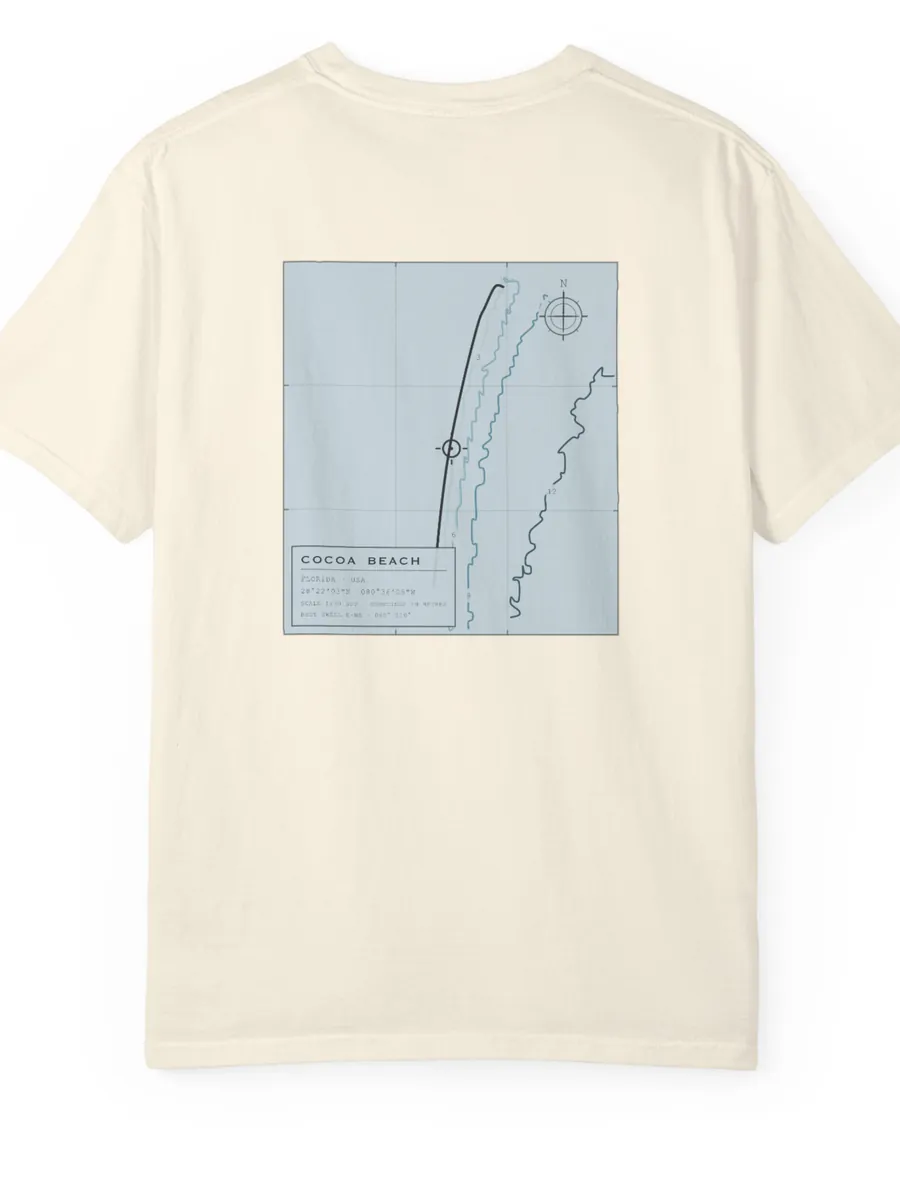 Cocoa Beach tee laid flat, back up
