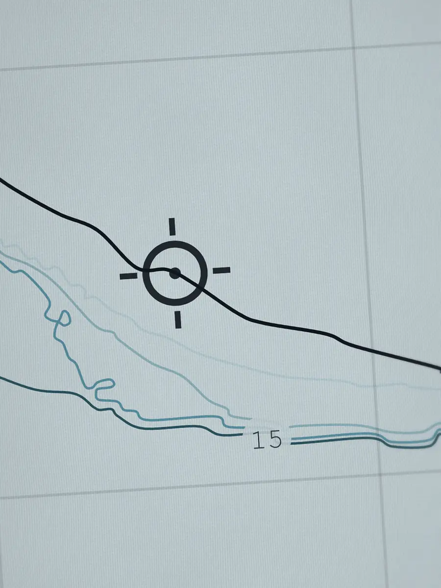 Close-up of the County Line peak and the depth contours around it