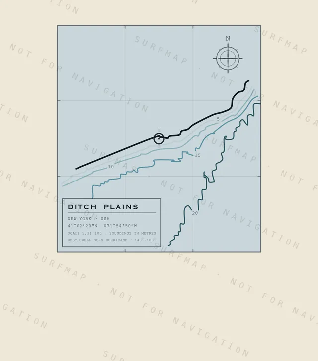 Ditch Plains chart, the full artwork printed on the back