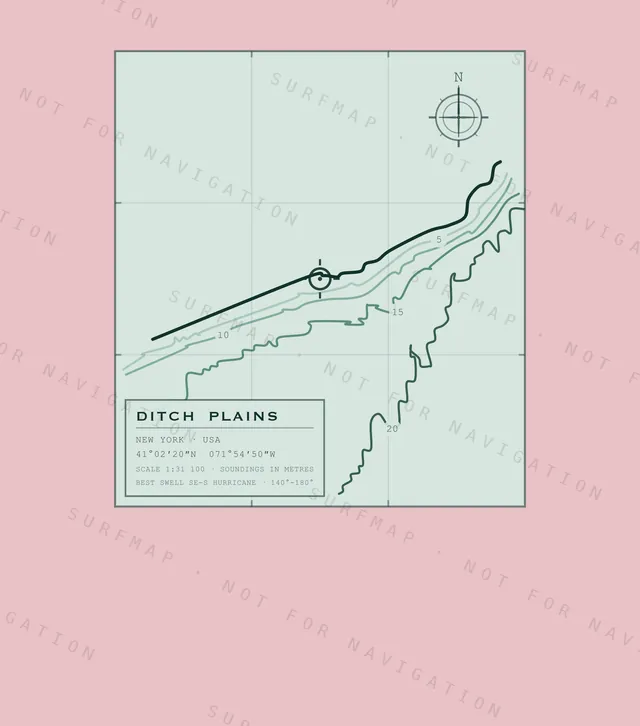 Ditch Plains chart, the full artwork printed on the back