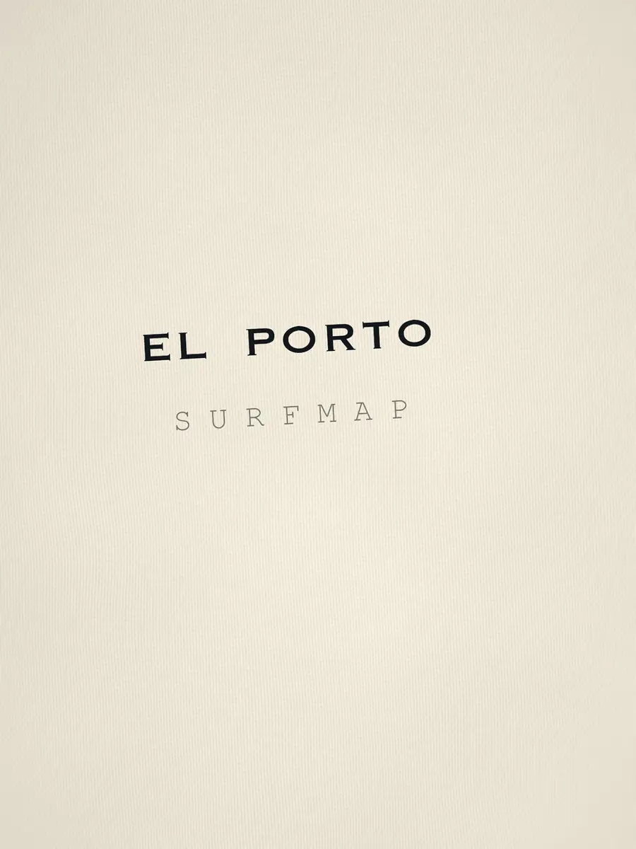 Close-up of the El Porto name printed over the heart