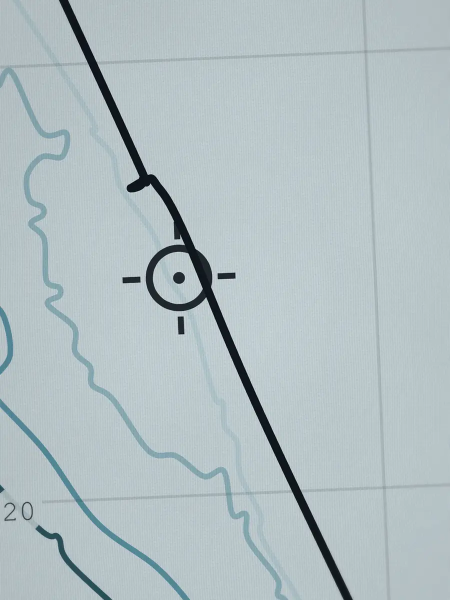 Close-up of the El Porto peak and the depth contours around it