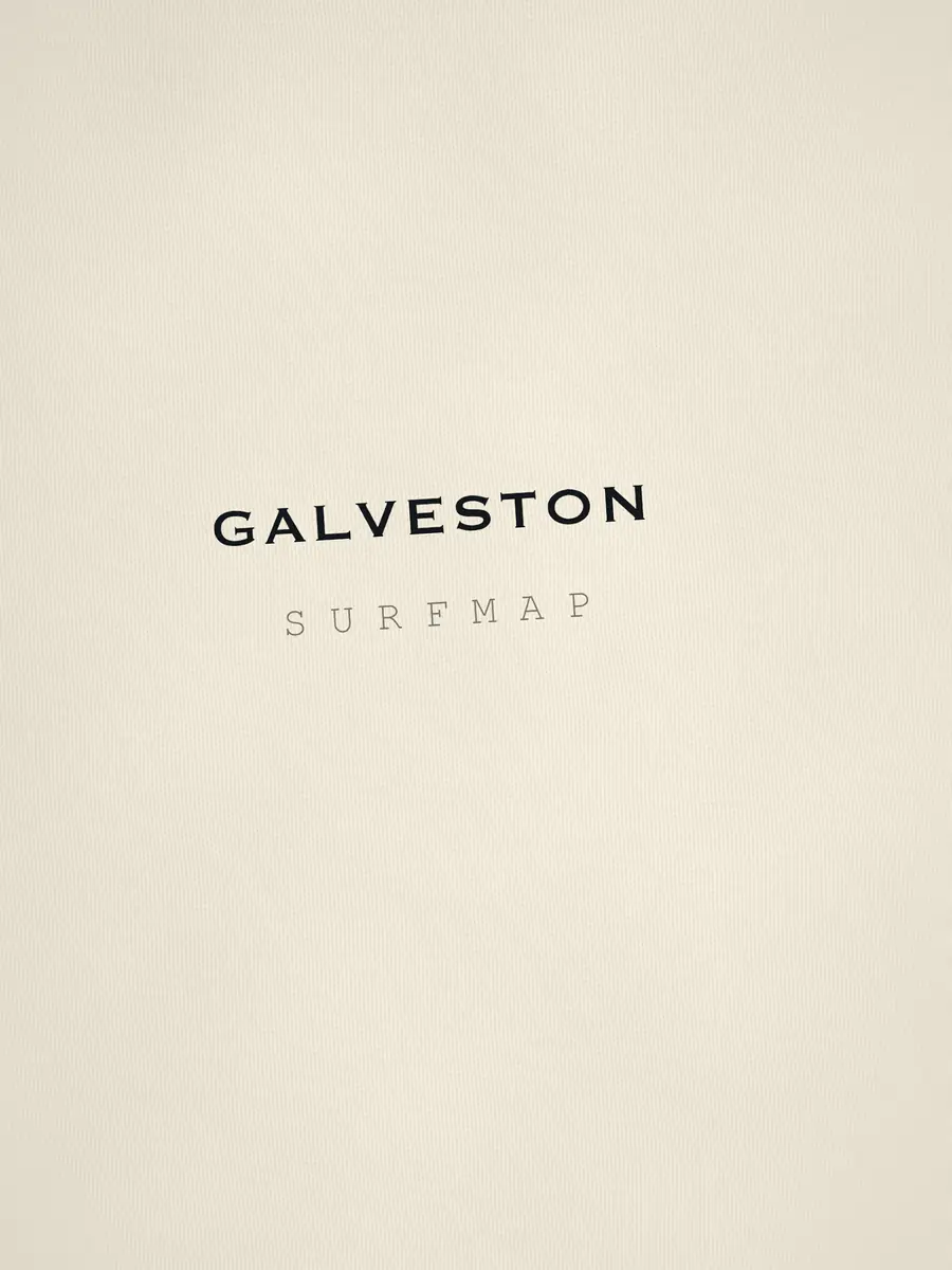 Close-up of the Galveston name printed over the heart