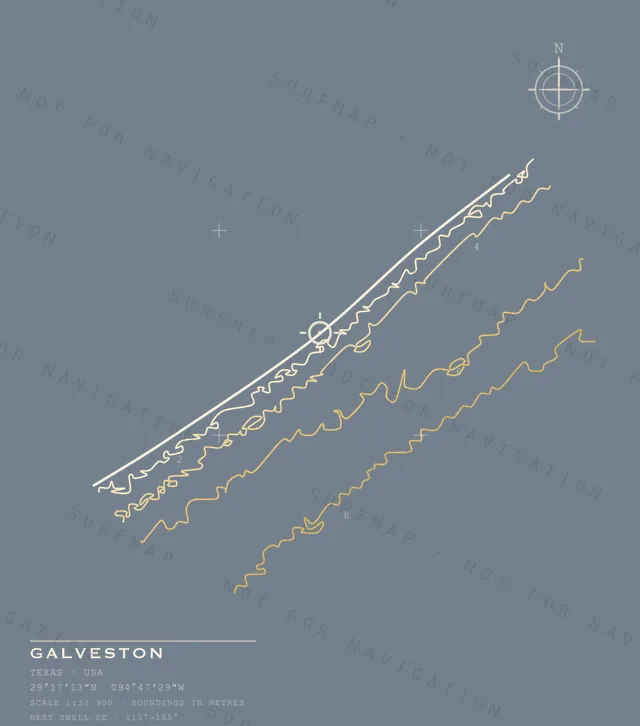 Galveston chart, the full artwork printed on the back