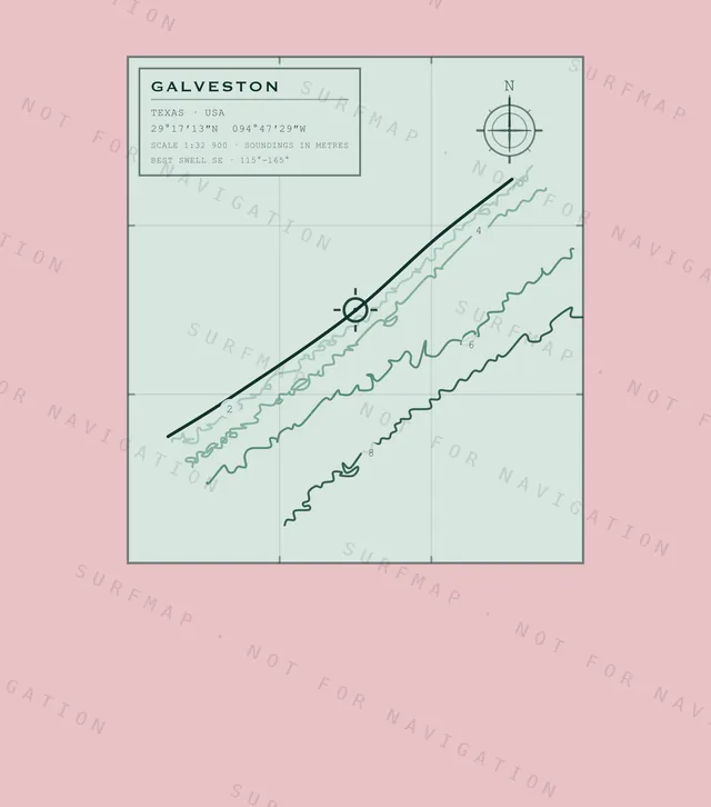 Galveston chart, the full artwork printed on the back