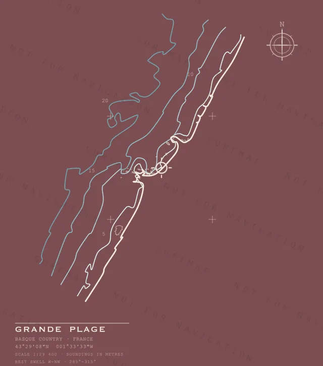 Grande Plage chart, the full artwork printed on the back