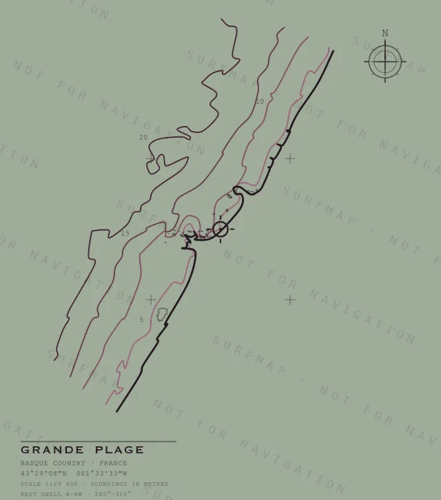 Grande Plage chart, the full artwork printed on the back