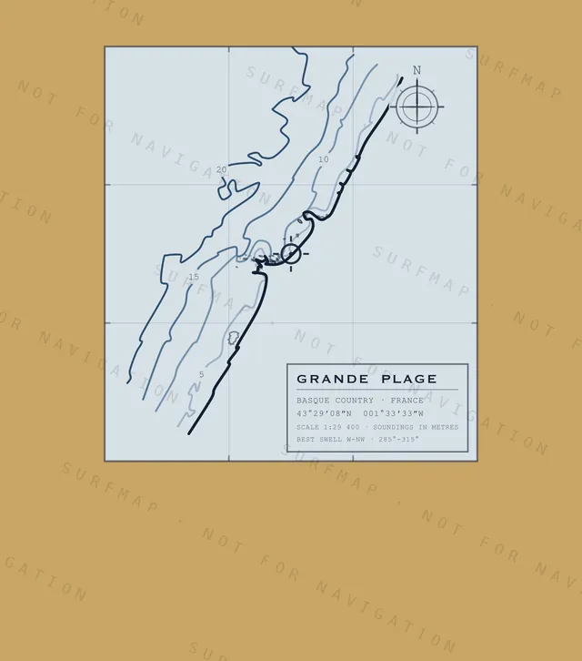 Grande Plage chart, the full artwork printed on the back
