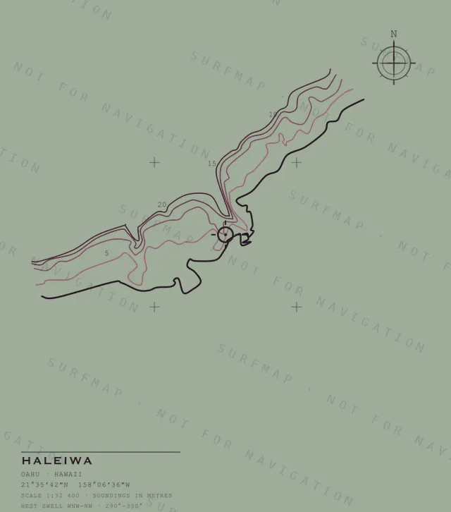 Haleiwa chart, the full artwork printed on the back