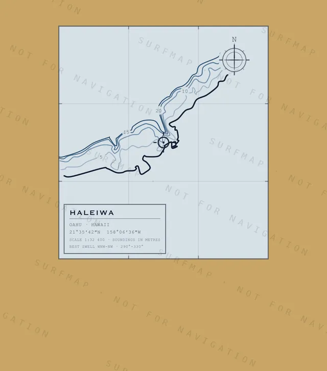 Haleiwa chart, the full artwork printed on the back
