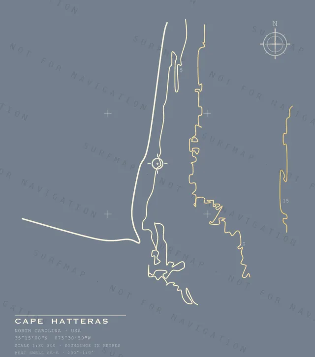 Cape Hatteras chart, the full artwork printed on the back