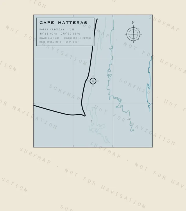 Cape Hatteras chart, the full artwork printed on the back