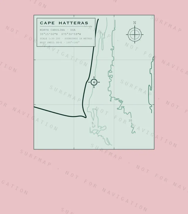 Cape Hatteras chart, the full artwork printed on the back