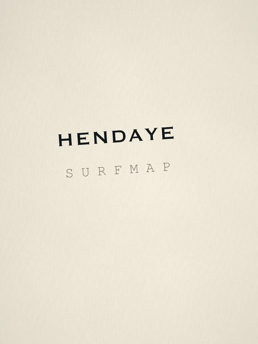 Close-up of the Hendaye name printed over the heart