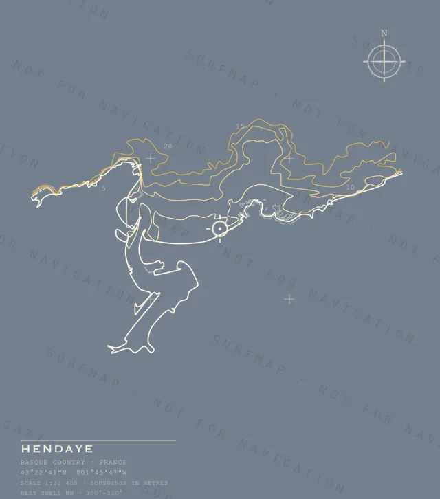 Hendaye chart, the full artwork printed on the back