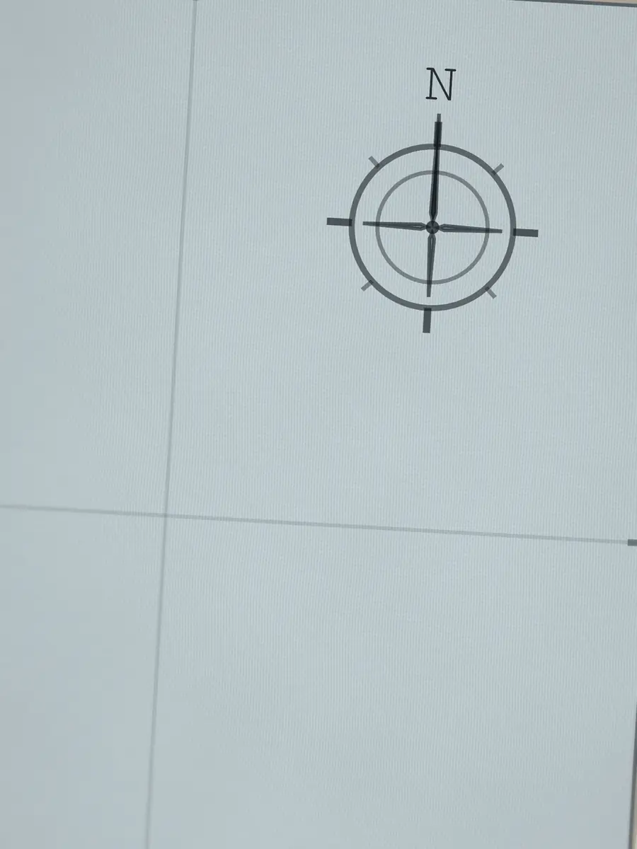 Close-up of the Huntington Beach compass rose, printed into the cotton