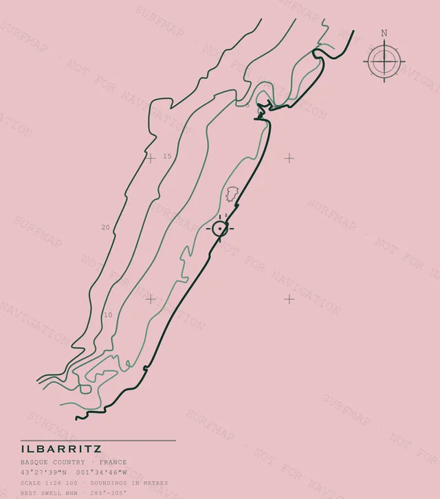 Ilbarritz Open Chart back print in Blossom, watermarked chart view