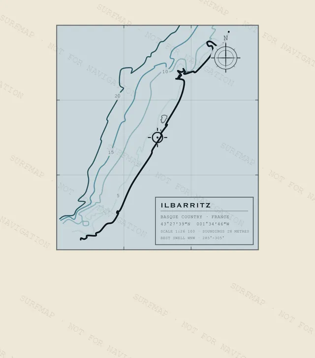 Ilbarritz Working Chart back print in Ivory, watermarked chart view