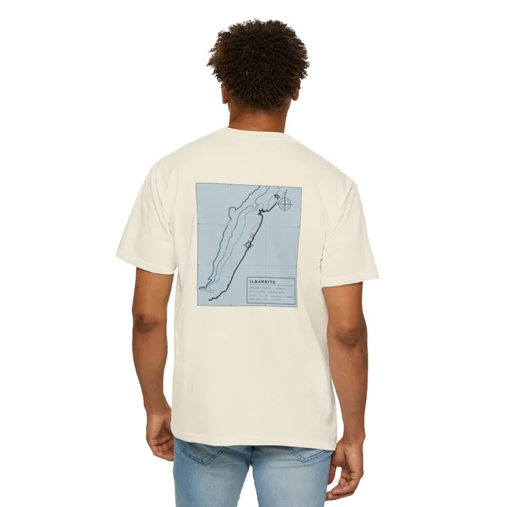Ilbarritz Working Chart tee in Ivory, worn