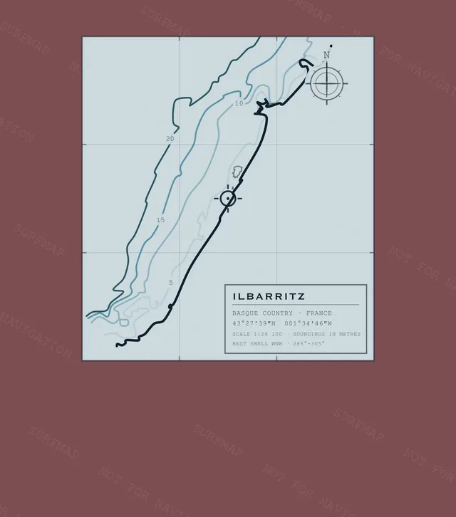 Ilbarritz Working Chart back print in Brick, watermarked chart view