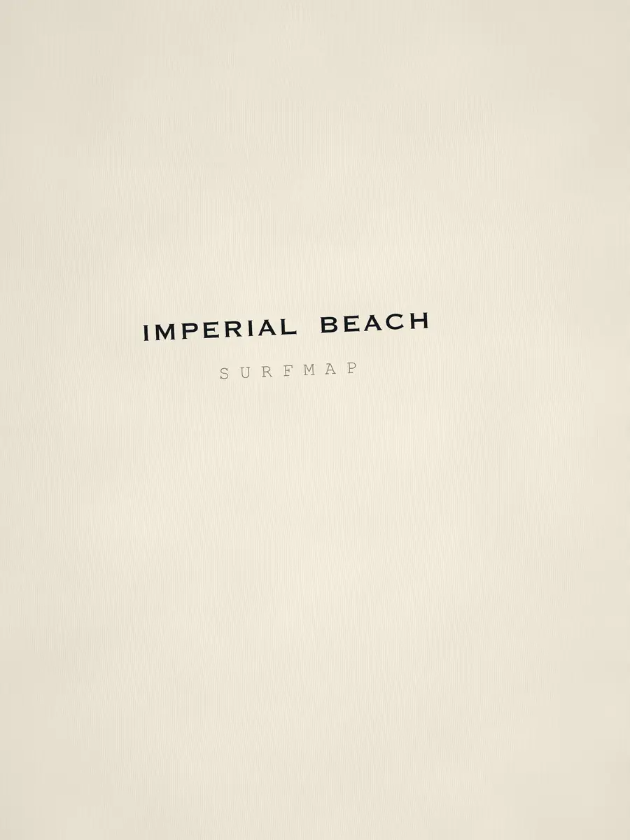 Close-up of the Imperial Beach name printed over the heart