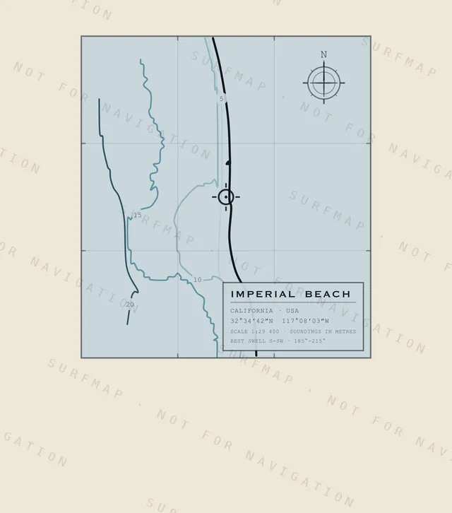 Imperial Beach chart, the full artwork printed on the back