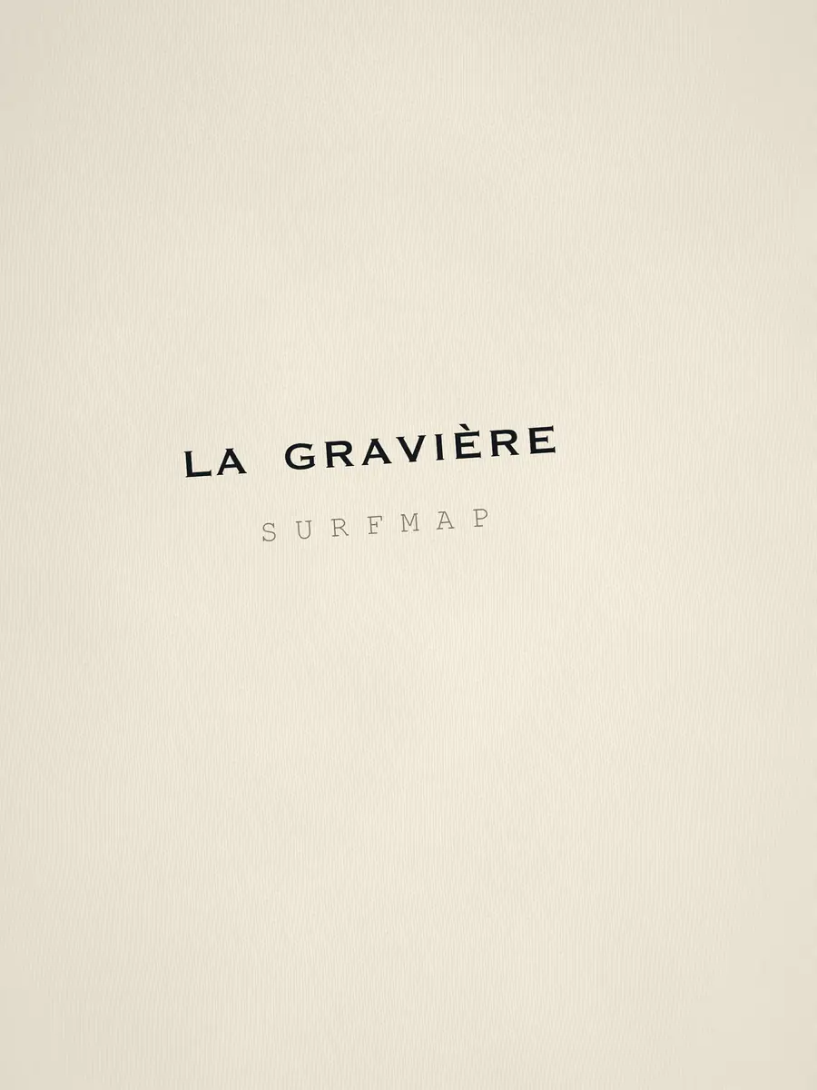 Close-up of the La Gravière name printed over the heart