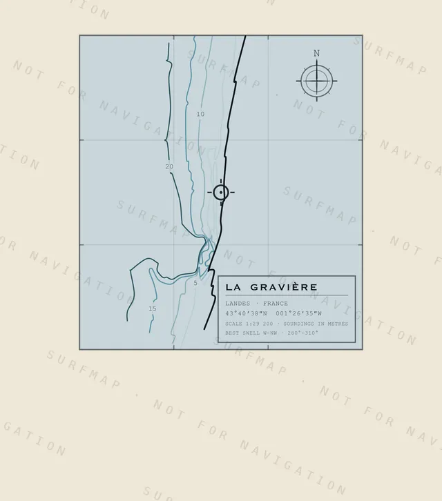 La Gravière chart, the full artwork printed on the back
