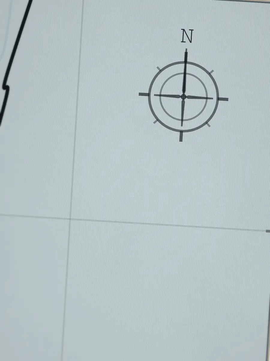 Close-up of the La Gravière compass rose, printed into the cotton