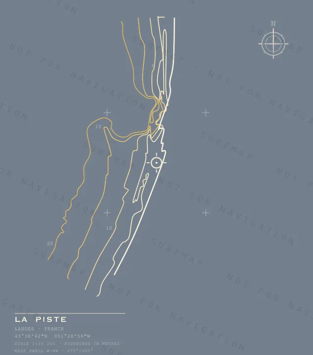 La Piste chart, the full artwork printed on the back