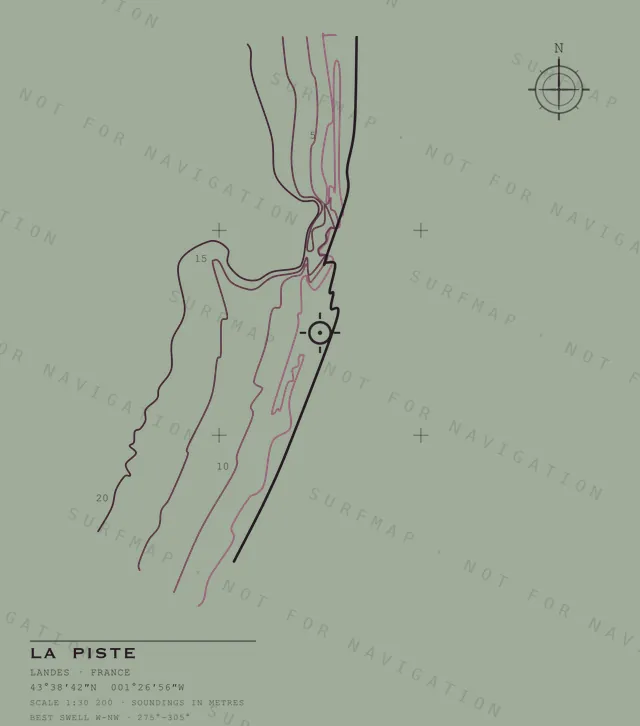 La Piste chart, the full artwork printed on the back