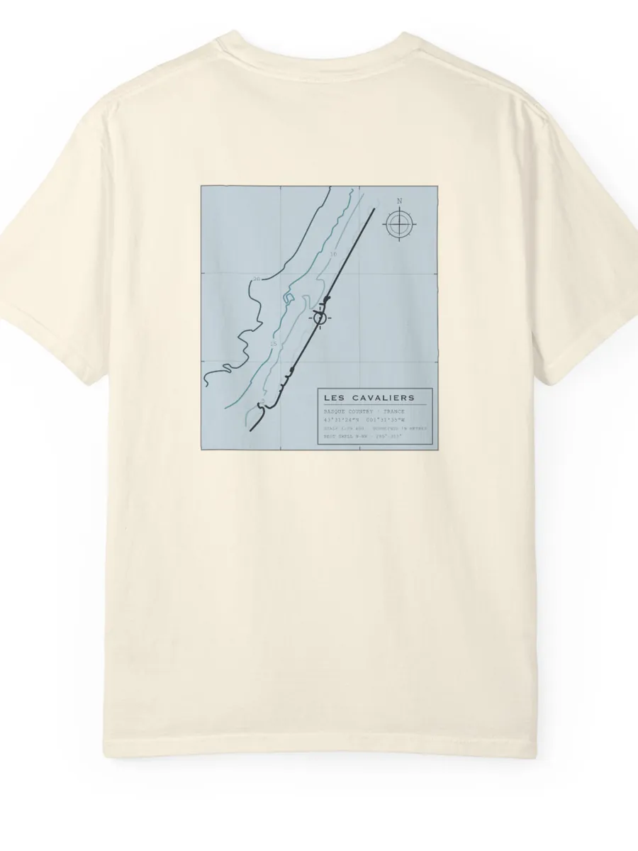 Les Cavaliers tee laid flat, back up