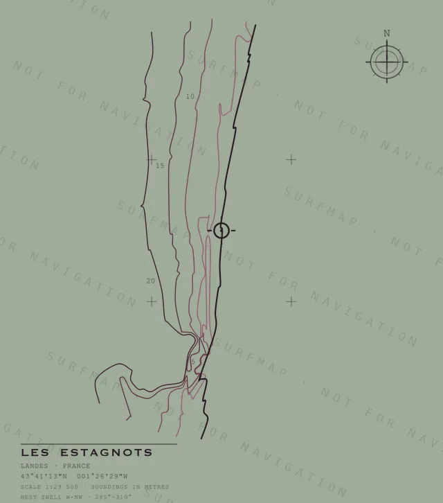 Les Estagnots chart, the full artwork printed on the back