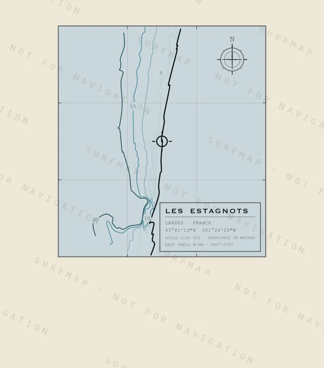 Carte de Les Estagnots, l’illustration complète imprimée dans le dos