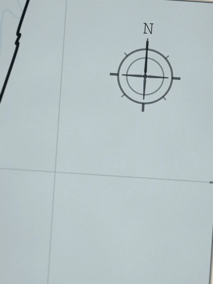 Close-up of the Les Estagnots compass rose, printed into the cotton