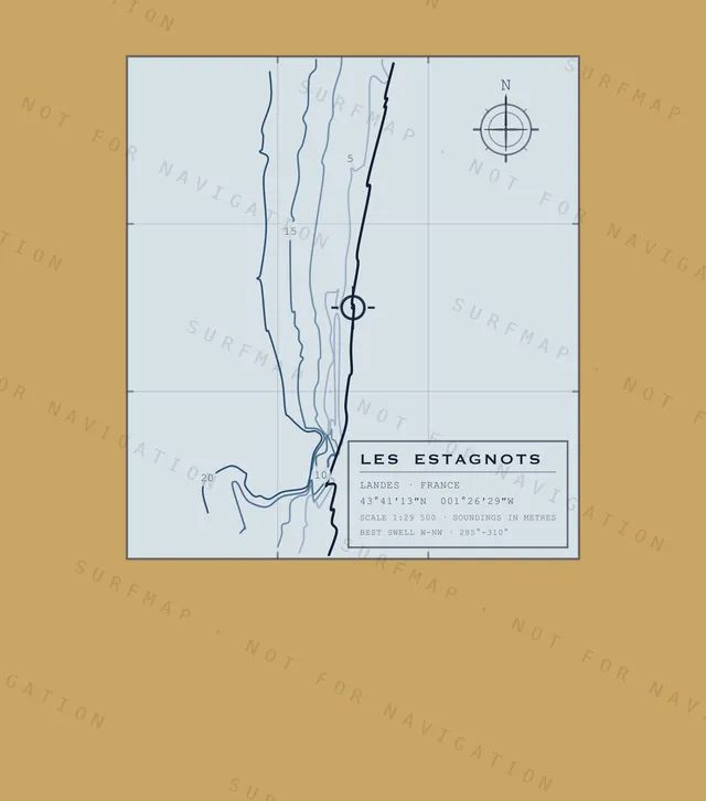 Les Estagnots chart, the full artwork printed on the back